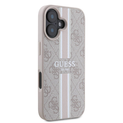 Θήκη MagSafe για Apple iPhone 16 Plus, Guess, 4G Printed Stripes, Ροζ