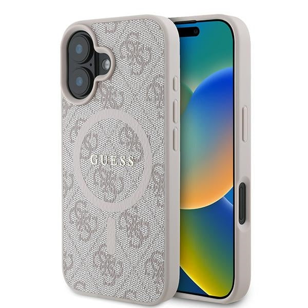 Θήκη MagSafe για Apple iPhone 16 Plus, Guess, 4G Ring Classic Logo, Ροζ