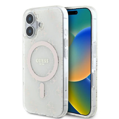 MagSafe Case for Apple iPhone 16 Plus, Guess, IML 4G Background, White