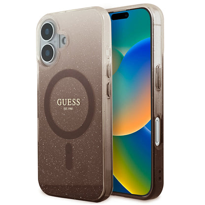 Θήκη MagSafe για Apple iPhone 16 Plus, Guess, IML Glitter Gradient, Καφέ