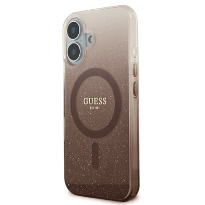 Θήκη MagSafe για Apple iPhone 16 Plus, Guess, IML Glitter Gradient, Καφέ