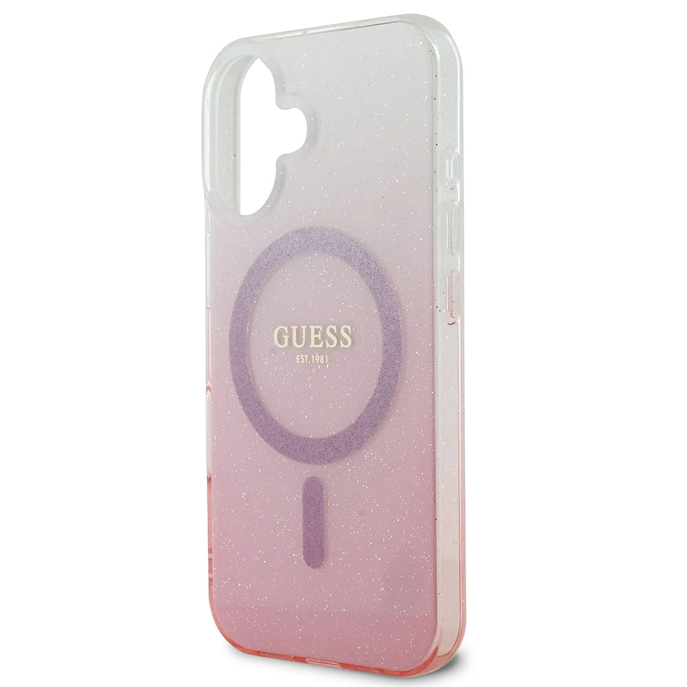 Θήκη MagSafe για Apple iPhone 16 Plus, Guess, IML Glitter Gradient, Καφέ