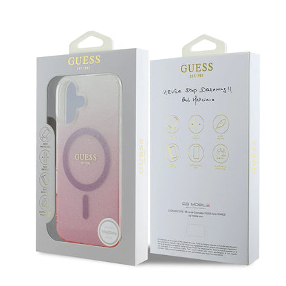 Θήκη MagSafe για Apple iPhone 16 Plus, Guess, IML Glitter Gradient, Καφέ