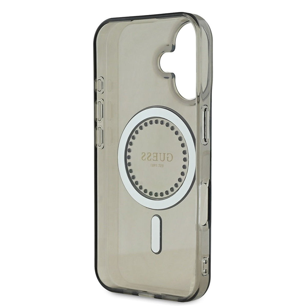 MagSafe Case for Apple iPhone 16 Plus, Guess, IML Rhinestone, Black