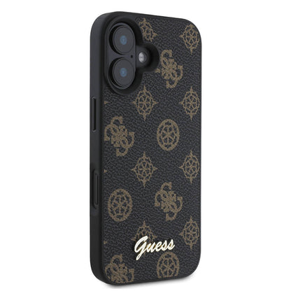 MagSafe Case for Apple iPhone 16 Plus, Guess, Peony Script, Black
