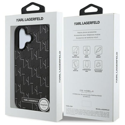 MagSafe Case for Apple iPhone 16 Plus, Karl Lagerfeld, Hot Stamp, Black