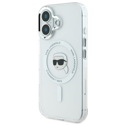Θήκη MagSafe για Apple iPhone 16 Plus, Karl Lagerfeld, IML Karl's Head, Λευκή