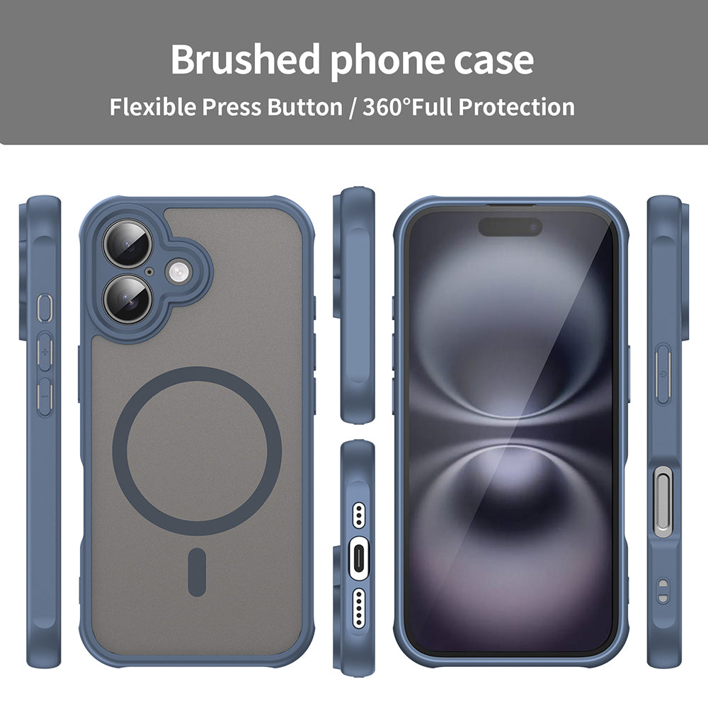 MagSafe Case for Apple iPhone 16 Plus, Techsuit, HaloFrost II, Navy Blue