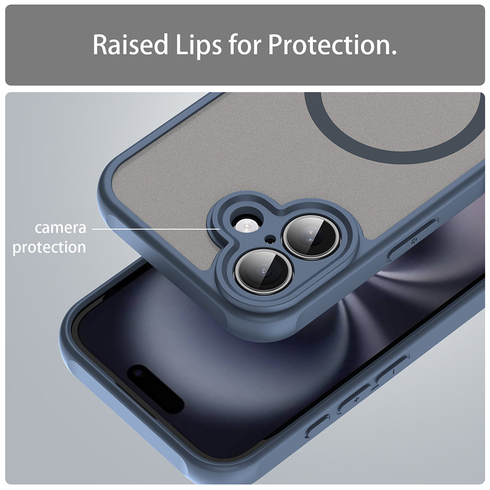 MagSafe Case for Apple iPhone 16 Plus, Techsuit, HaloFrost II, Navy Blue