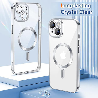 MagSafe Case for Apple iPhone 16 Plus, Techsuit, Luxury Crystal, Silver