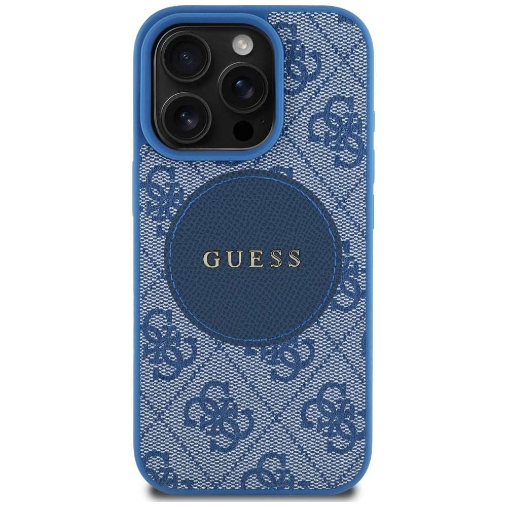 Θήκη MagSafe για Apple iPhone 16 Pro, Guess, 4G Circle Classic Logo, Μπλε