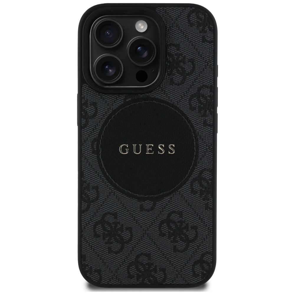 Θήκη MagSafe για Apple iPhone 16 Pro, Guess, 4G Circle Classic Logo, Μαύρη