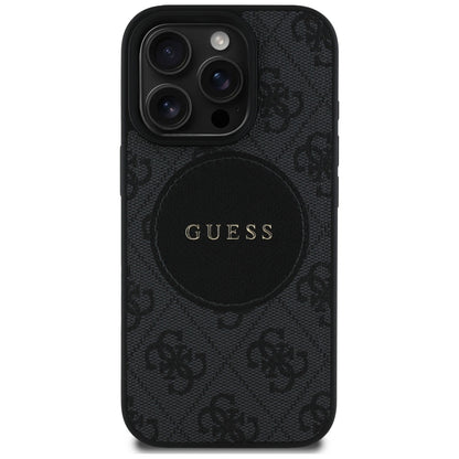 Θήκη MagSafe για Apple iPhone 16 Pro, Guess, 4G Circle Classic Logo, Μαύρη