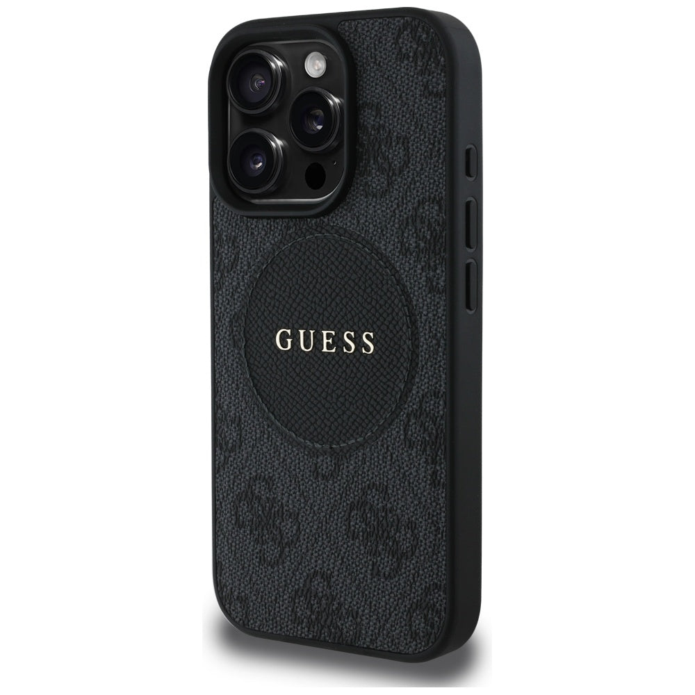 Θήκη MagSafe για Apple iPhone 16 Pro, Guess, 4G Circle Classic Logo, Μαύρη