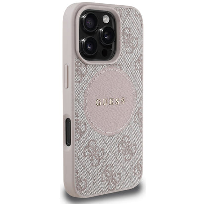 MagSafe Case for Apple iPhone 16 Pro, Guess, 4G Circle Classic Logo, Pink