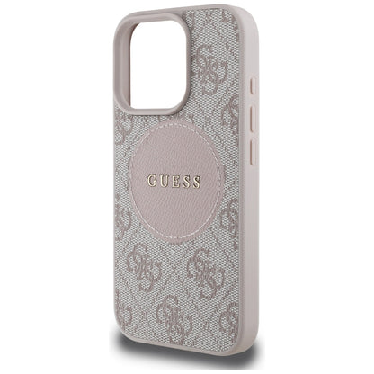 MagSafe Case for Apple iPhone 16 Pro, Guess, 4G Circle Classic Logo, Pink