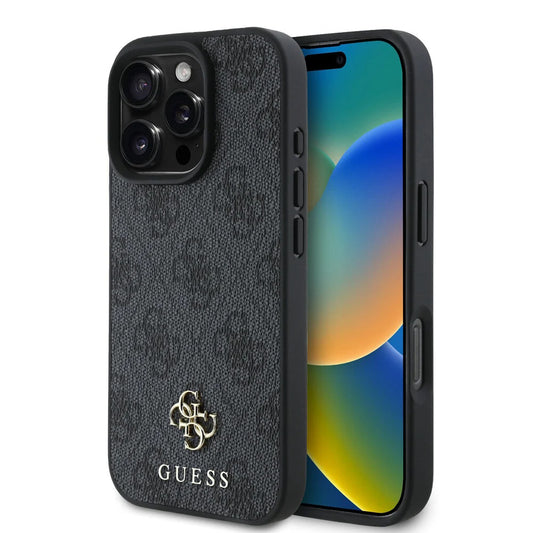 Θήκη MagSafe για Apple iPhone 16 Pro, Guess, 4G Classic, Μαύρη