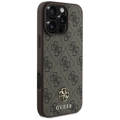 Θήκη MagSafe για Apple iPhone 16 Pro, Guess, 4G Small and Classic Logo, Καφέ