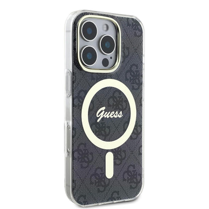 MagSafe Case for Apple iPhone 16 Pro, Guess, IML 4G, Black