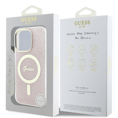 MagSafe Case for Apple iPhone 16 Pro, Guess, IML 4G, Pink