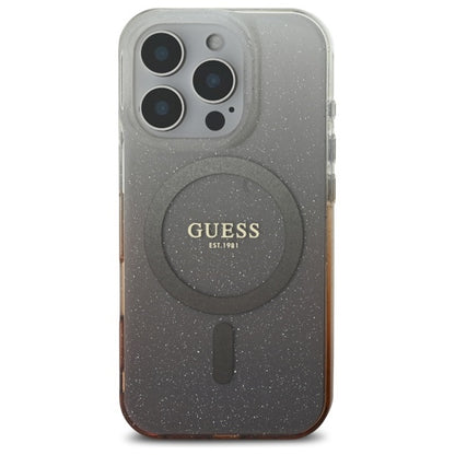 MagSafe Case for Apple iPhone 16 Pro, Guess, IML Glitter Gradient, Brown
