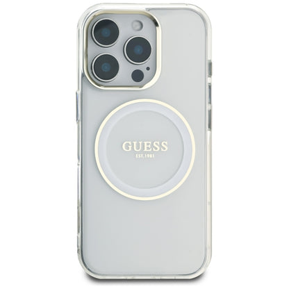 Θήκη MagSafe για Apple iPhone 16 Pro, Guess, IML Metal Colored Circle, Λευκή