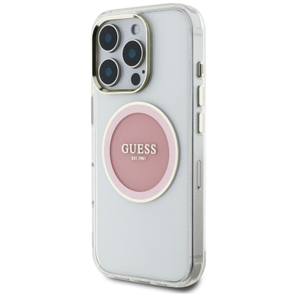 Θήκη MagSafe για Apple iPhone 16 Pro, Guess, IML Metal Colored Circle, Ροζ