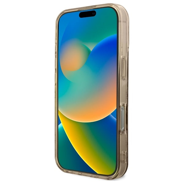 Θήκη MagSafe για Apple iPhone 16 Pro, Guess, IML Peony σε φόντο 4G, Καφέ