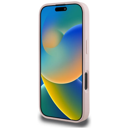 Θήκη MagSafe για Apple iPhone 16 Pro, Guess, Peony Grained Hot Stamp Triangle, Ροζ