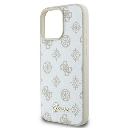 MagSafe Case for Apple iPhone 16 Pro, Guess, Peony Script, White