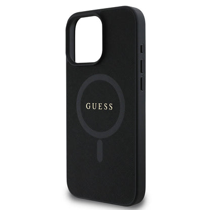 MagSafe Case for Apple iPhone 16 Pro, Guess, Saffiano Classic Logo, Black