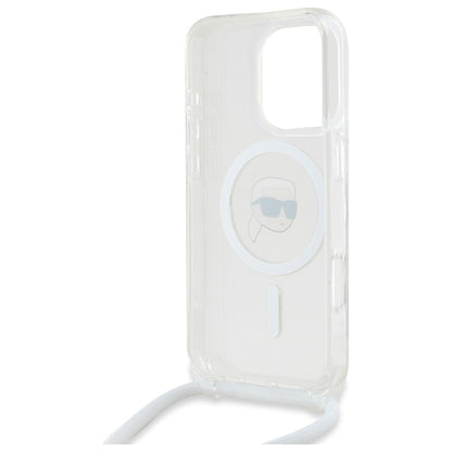 Θήκη MagSafe για Apple iPhone 16 Pro, Karl Lagerfeld, IML Crossbody Karl's Head, Διάφανη