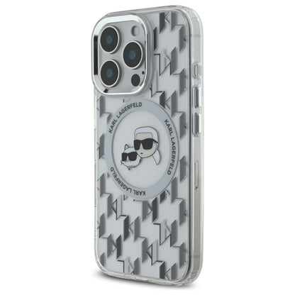 Θήκη MagSafe για Apple iPhone 16 Pro, Karl Lagerfeld, IML Monogram Karl & Choupette's Heads, Διάφανη