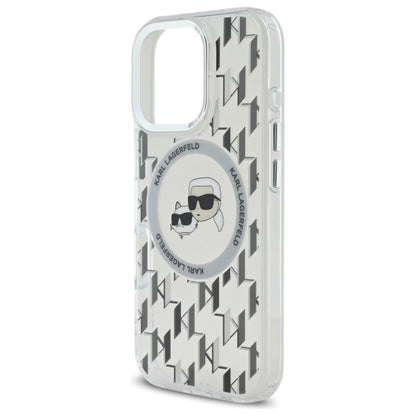 Θήκη MagSafe για Apple iPhone 16 Pro, Karl Lagerfeld, IML Monogram Karl & Choupette's Heads, Διάφανη