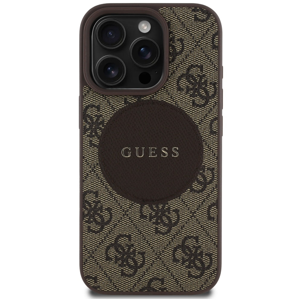 Θήκη MagSafe για Apple iPhone 16 Pro Max, Guess, 4G Circle Classic Logo, Καφέ