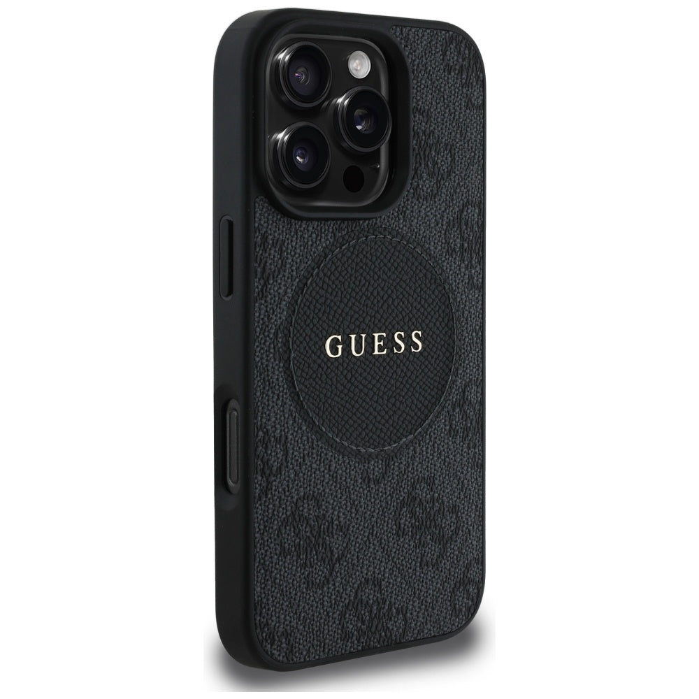 Θήκη MagSafe για Apple iPhone 16 Pro Max, Guess, 4G Circle Classic Logo, Μαύρη