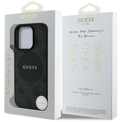 Θήκη MagSafe για Apple iPhone 16 Pro Max, Guess, 4G Circle Classic Logo, Μαύρη