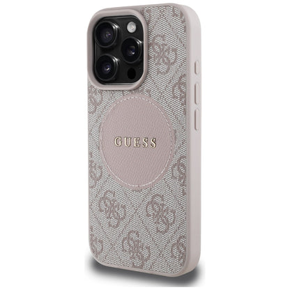 MagSafe Case for Apple iPhone 16 Pro Max, Guess, 4G Circle Classic Logo, Pink