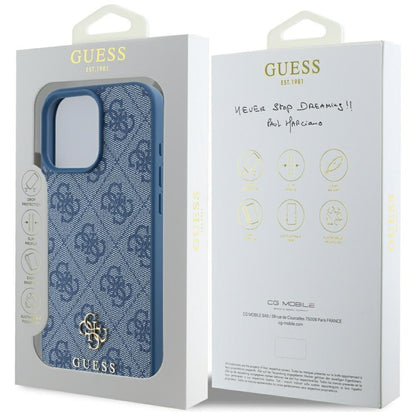 Θήκη MagSafe για Apple iPhone 16 Pro Max, Guess, 4G Small and Classic Logo, Μπλε
