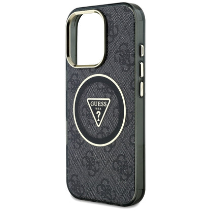 MagSafe Case for Apple iPhone 16 Pro Max, Guess, IML Glitter 4G Circle Triangle, Black