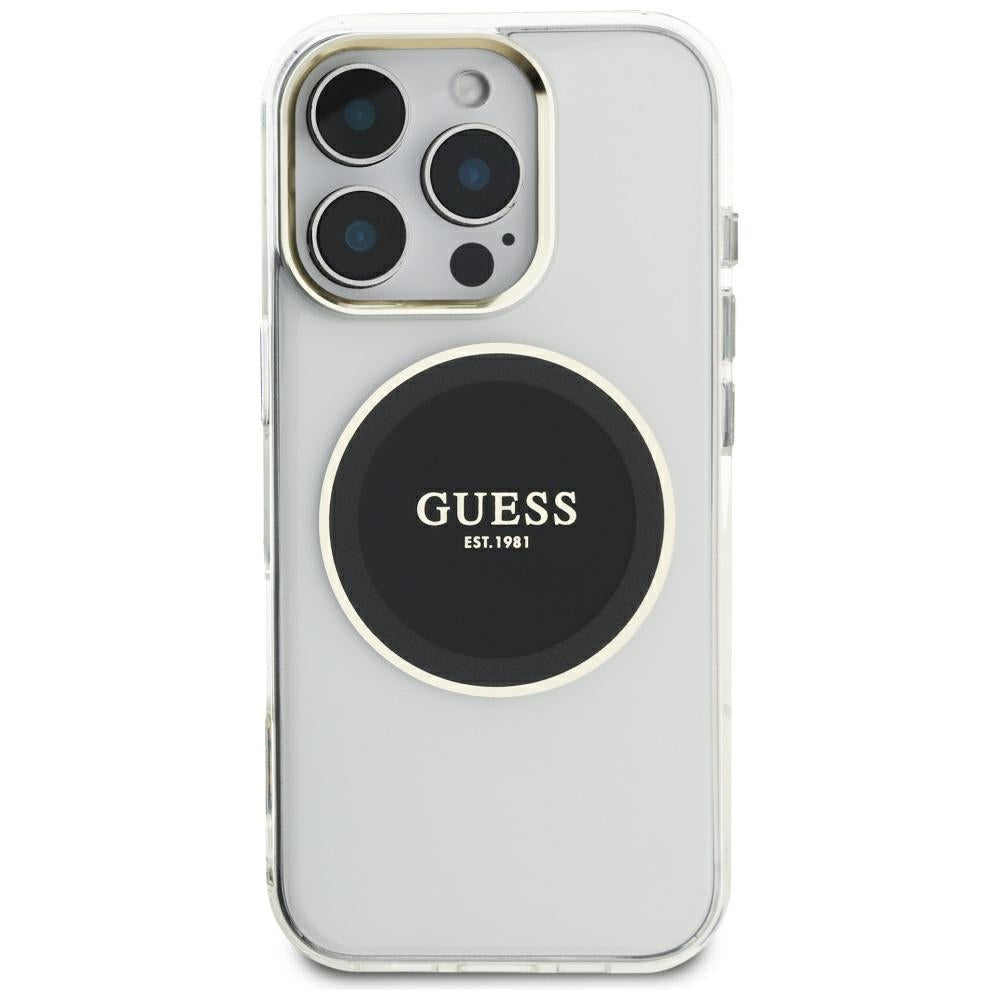 Θήκη MagSafe για Apple iPhone 16 Pro Max, Guess, IML Metal Colored Circle, Μαύρη