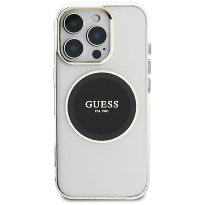 Θήκη MagSafe για Apple iPhone 16 Pro Max, Guess, IML Metal Colored Circle, Μαύρη