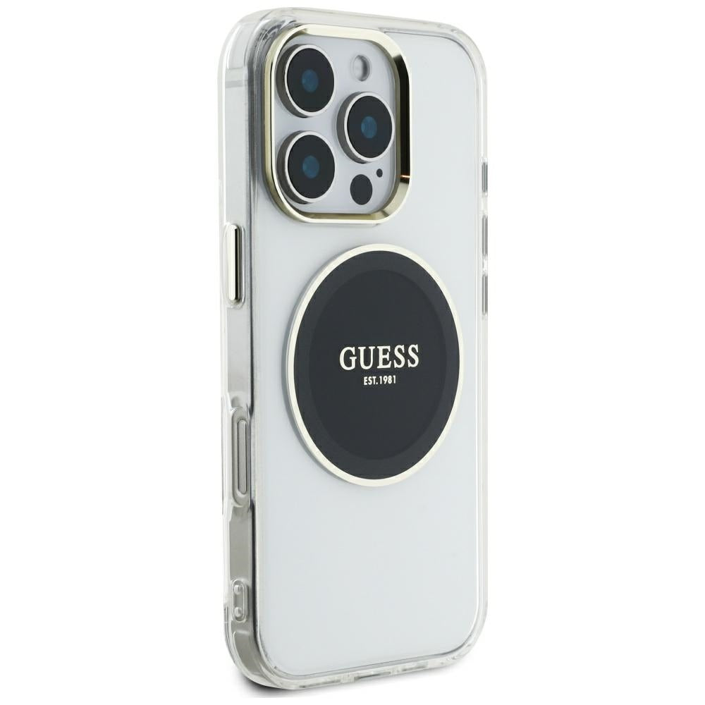 Θήκη MagSafe για Apple iPhone 16 Pro Max, Guess, IML Metal Colored Circle, Μαύρη