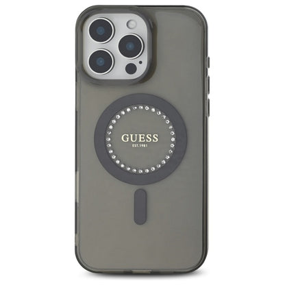MagSafe Case for Apple iPhone 16 Pro Max, Guess, IML Rhinestone, Black