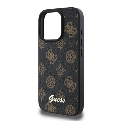 MagSafe Case for Apple iPhone 16 Pro Max, Guess, Peony Script, Black
