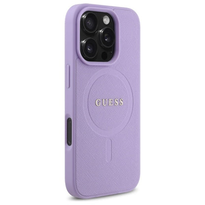 Θήκη MagSafe για Apple iPhone 16 Pro Max, Guess, Saffiano, Μωβ
