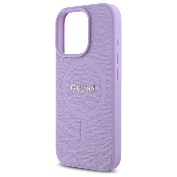 Θήκη MagSafe για Apple iPhone 16 Pro Max, Guess, Saffiano, Μωβ