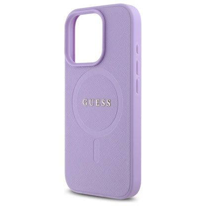 Θήκη MagSafe για Apple iPhone 16 Pro Max, Guess, Saffiano, Μωβ