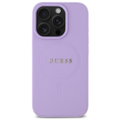 Θήκη MagSafe για Apple iPhone 16 Pro Max, Guess, Saffiano, Μωβ