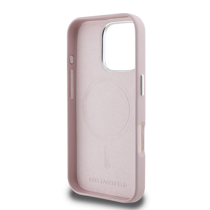 MagSafe Case for Apple iPhone 16 Pro Max, Karl Lagerfeld, FW Metal Plate, Pink